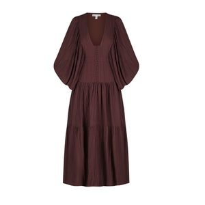 Shona Joy Mila Plunged Tiered Midi Dress